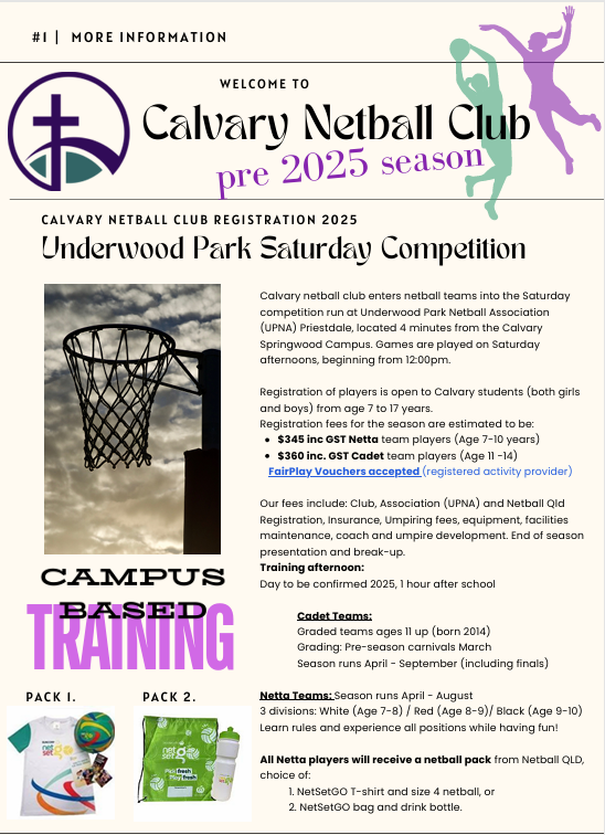 Calvary Netball 1