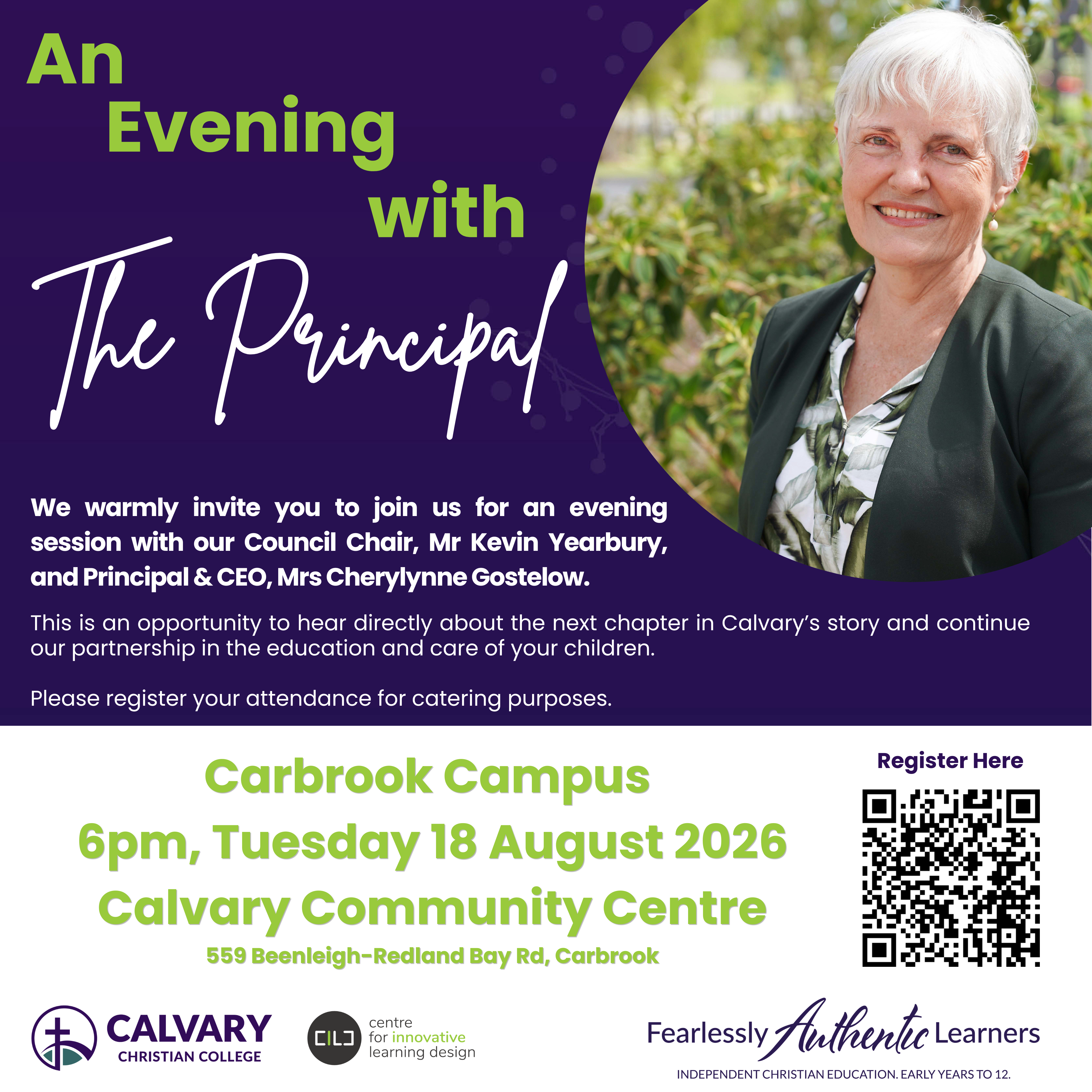 An Evening With The Principal Aug 2026