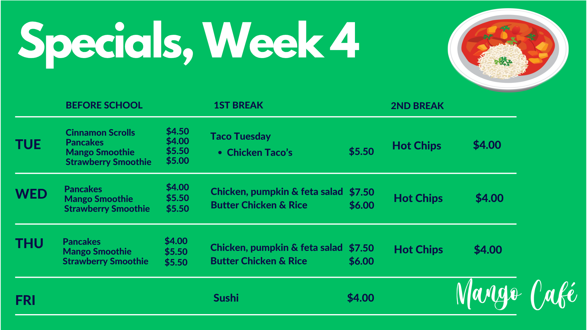 Specials Wk 4, T4 2025